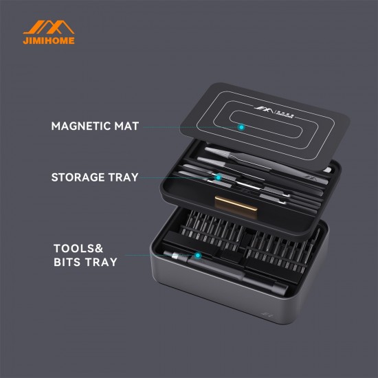 51pcs Precision Magnetic Screwdriver Set with Tweezers and Bits for Electronics Laptop Repair
