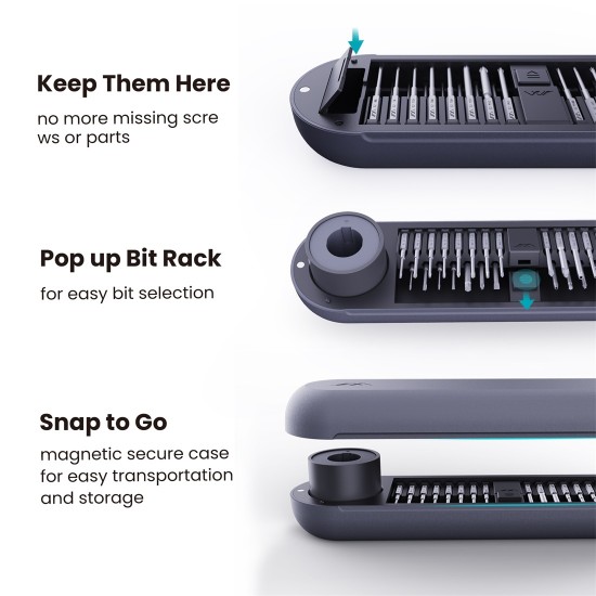 30PCS Portable Automatic Pen Mini Precision Electric Screwdriver Set Cordless DIY Repair For Phone Laptop