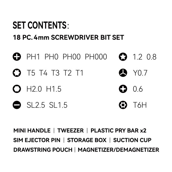 26pcs Precision Screwdriver Set with Tweezers for Electronics PC Laptop Tablet Repair