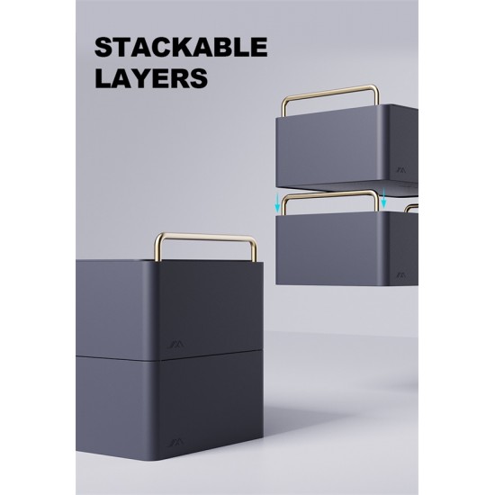 Stackable gardening tools set with three storage boxes