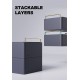 Stackable gardening tools set with three storage boxes