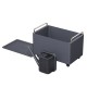 Stackable gardening tools set with wheels smoothly moving storage for watering can Stackable gardening tools set with wheels smoothly moving storage for watering can