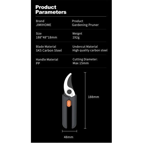 GARDENING SET PRUNER + SHEARS 2PCS SK5 Carbon Steel Blade With Safe Lock Landscape Flower Arrangement Pruner