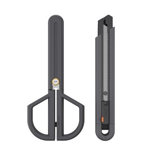 STAINLESS STEEL SCISSORS AND CARBON STEEL UTILITY KNIFE SET OFFICE SUPPLY SCHOOL STATIONERY