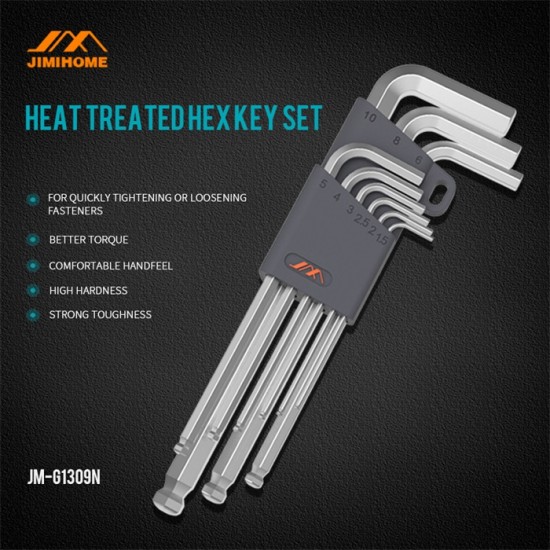9pcs HEXAGONAL WRENCH SET L Wrench Kit For Allen Screw Long Arm Hex Key Set 1.5mm To 10mm Hexagon Spanner Hand Tools For Bicycle Repair