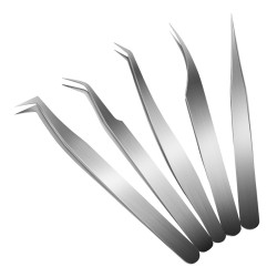 STAINLESS STEEL TWEEZERS SET (5PCS)