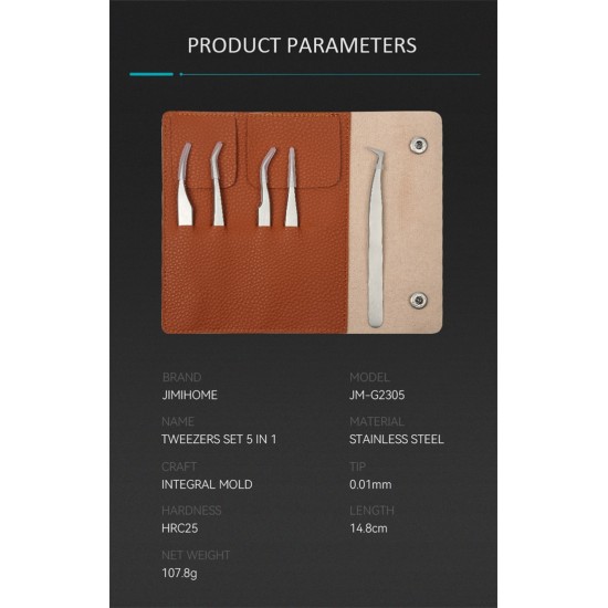 STAINLESS STEEL TWEEZERS SET (5PCS)