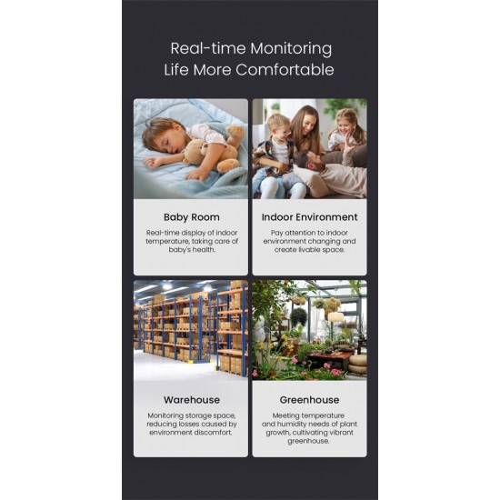 Thermometer Hygrometer, Indoor Temperature Humidity Sensor, Temperature Humidity Monitor, for Home Greenhouse