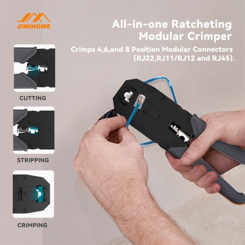 Networking Toolkit Wire Stripper Network Tester Cable Stripping Plier Crimp Pliers RJ45 Network Cable Connector