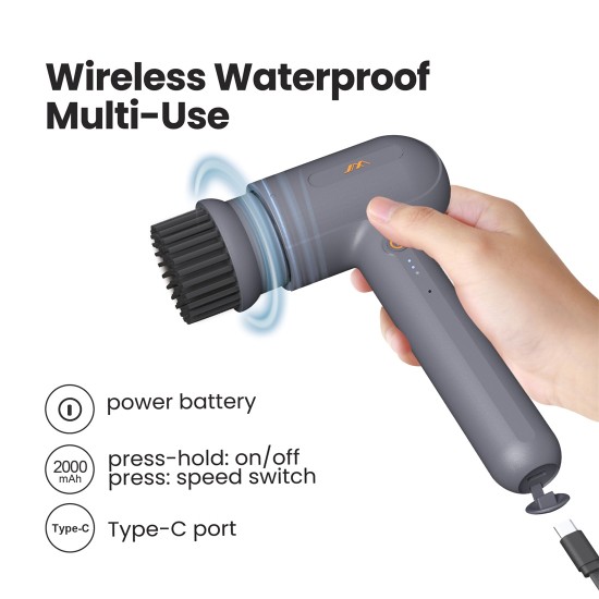 Stackable tools set Cordless electric rotary scrubber with 6 replaceable brush heads for bathroom and kitchen tile cleaning brush Stackable tools set Cordless electric rotary scrubber with 6 replaceable brush heads for bathroom and kitchen tile cleaning brush