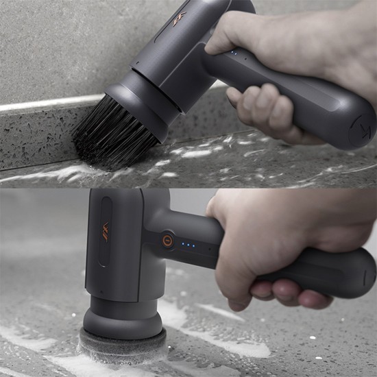 Stackable tools set Cordless electric rotary scrubber with 6 replaceable brush heads for bathroom and kitchen tile cleaning brush Stackable tools set Cordless electric rotary scrubber with 6 replaceable brush heads for bathroom and kitchen tile cleaning brush